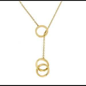 Tiffany 18k Hold Lariat Circles Necklace